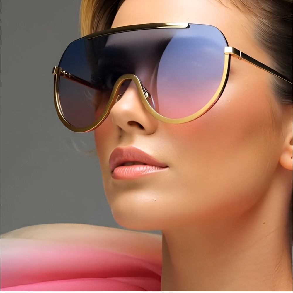 Fashion Sunglasses Women Futuristic Shield Large Cover Visor Eyeglasses Designer